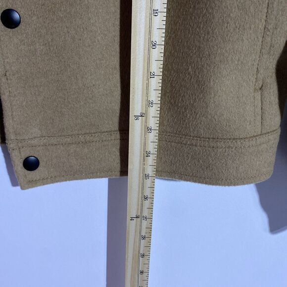 Express Coat Mens Medium Tan Wool Blend Water Resistant Minimalist *Runs Small* - Picture 6 of 7